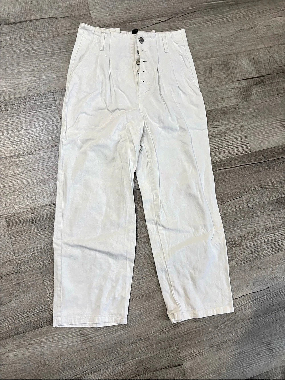 Forever 21 Straight Leg White Denim Pants